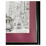 RBR - Pair of Framed San Francisco Cable Car Art Prints, California Street