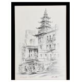 RBR - Pair of Framed San Francisco Cable Car Art Prints, California Street