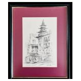 RBR - Pair of Framed San Francisco Cable Car Art Prints, California Street