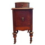MBR - Vintage Wooden Bedside Table with Drawer and Cabinet