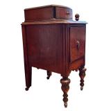 MBR - Vintage Wooden Bedside Table with Drawer and Cabinet
