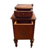 MBR - Vintage Wooden Bedside Table with Drawer and Cabinet