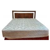 RBR - Vintage Mid Century Dark Wood Full-Size Headboard