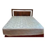 RBR - Vintage Mid Century Dark Wood Full-Size Headboard