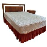 RBR - Vintage Mid Century Dark Wood Full-Size Headboard