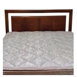 RBR - Vintage Mid Century Dark Wood Full-Size Headboard