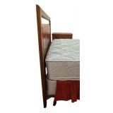 RBR - Vintage Mid Century Dark Wood Full-Size Headboard