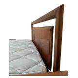 RBR - Vintage Mid Century Dark Wood Full-Size Headboard