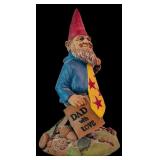 LR - Set of 2 Vintage Gnome Figurines Dad with Love and Banana Boat 8 Inch Tall