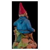 LR - Set of 2 Vintage Gnome Figurines Dad with Love and Banana Boat 8 Inch Tall