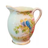 DR - Lot of Vintage China Pieces and Blue Glass Vase