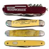K - Set of 4 Vintage Pocket Knives with Original Box