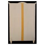 LL - Cream Vintage Cabinet with Glass Cubbies and Floral Trim