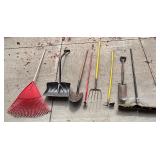 G - Yard and Garden Tool Collection with Rake, Shovels, Pitchfork, Broom and More