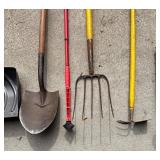 G - Yard and Garden Tool Collection with Rake, Shovels, Pitchfork, Broom and More