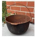 G - Two Vintage Cast-Iron Pots with Bail Handles