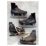 G - Two Pairs Vintage Size 10 Ice Skates including CCM