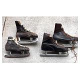 G - Two Pairs Vintage Size 10 Ice Skates including CCM