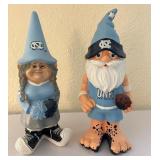 LR - Pair of 12-Inch UNC Tar Heels Gnome Statues
