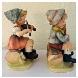 LR - Set of 2 6-Inch Vintage Napcoware Child Musicians Figurines