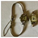 K - Lot of 2 Vintage Ladies Mechanical Watches Caravelle & Wittnauer 10K Gold Filled