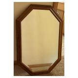 LR - Octagonal Wall Mirror with Wood Frame