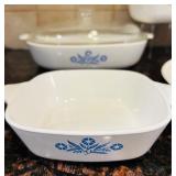 LR - Corning Ware Blue Cornflower Bakeware Set with Glass Lids - 5 Pieces