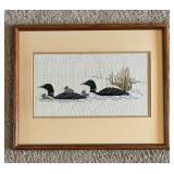 DR - Framed Loon Needlepoint Artwork