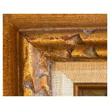 LR - Oil Painting A Prairie Church by Pearl Charlson in Ornate Gold Frame