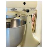 LR - Vintage KitchenAid Hobart Model K45SS Stand Mixer with Attachments and Cookbook