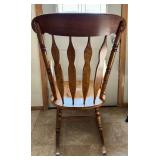 LR - Vintage Wooden Rocking Chair with Spindle Back and Armrests