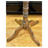 LR - Pair of Vintage Accent Tables - Wood Side Table and Brass Tray Table