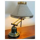 LT - Adjustable Brass Desk Lamp with Woven Shade
