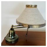 LT - Adjustable Brass Desk Lamp with Woven Shade