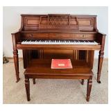 LR - Kohler Console Piano with Bench and Sheet Music Collection