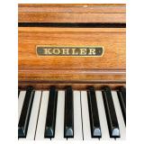 LR - Kohler Console Piano with Bench and Sheet Music Collection