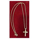 K - Sterling Silver 20-Inch Rope Chain Necklace with Cross and Dove Pendant