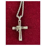 K - Sterling Silver 20-Inch Rope Chain Necklace with Cross and Dove Pendant