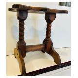 LR - Wooden Accent Side Table with Turned Legs, 15 Inch Height