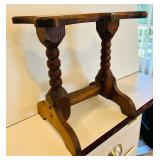 LR - Wooden Accent Side Table with Turned Legs, 15 Inch Height