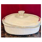 LR - CorningWare French White Stoneware Baking Dish Set with Glass Lid