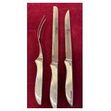 LR - 3-Piece Stainless Steel Carving Set and Silverplate Pasta Server with Boxes