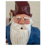 LL - Set of 8 Liberty Court Hand-Carved Wooden Santa Figurines and Trees
