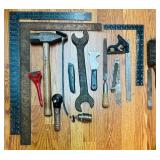 LL - Collection of Mixed Hand Tools and Measuring Squares