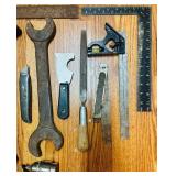 LL - Collection of Mixed Hand Tools and Measuring Squares
