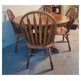 LL - Solid Wood Dining Table with 4 Matching Windsor Chairs