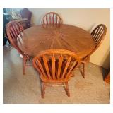 LL - Solid Wood Dining Table with 4 Matching Windsor Chairs