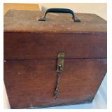 LL - Pair of Vintage Wooden Storage Chests with Metal Lining and Handles