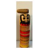 LL - Collection of Vintage Wooden and Plastic Toys Including Puppet Bank, Daruma Otoshi, Pickup Sticks, and Kaleidoscope