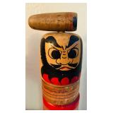 LL - Collection of Vintage Wooden and Plastic Toys Including Puppet Bank, Daruma Otoshi, Pickup Sticks, and Kaleidoscope